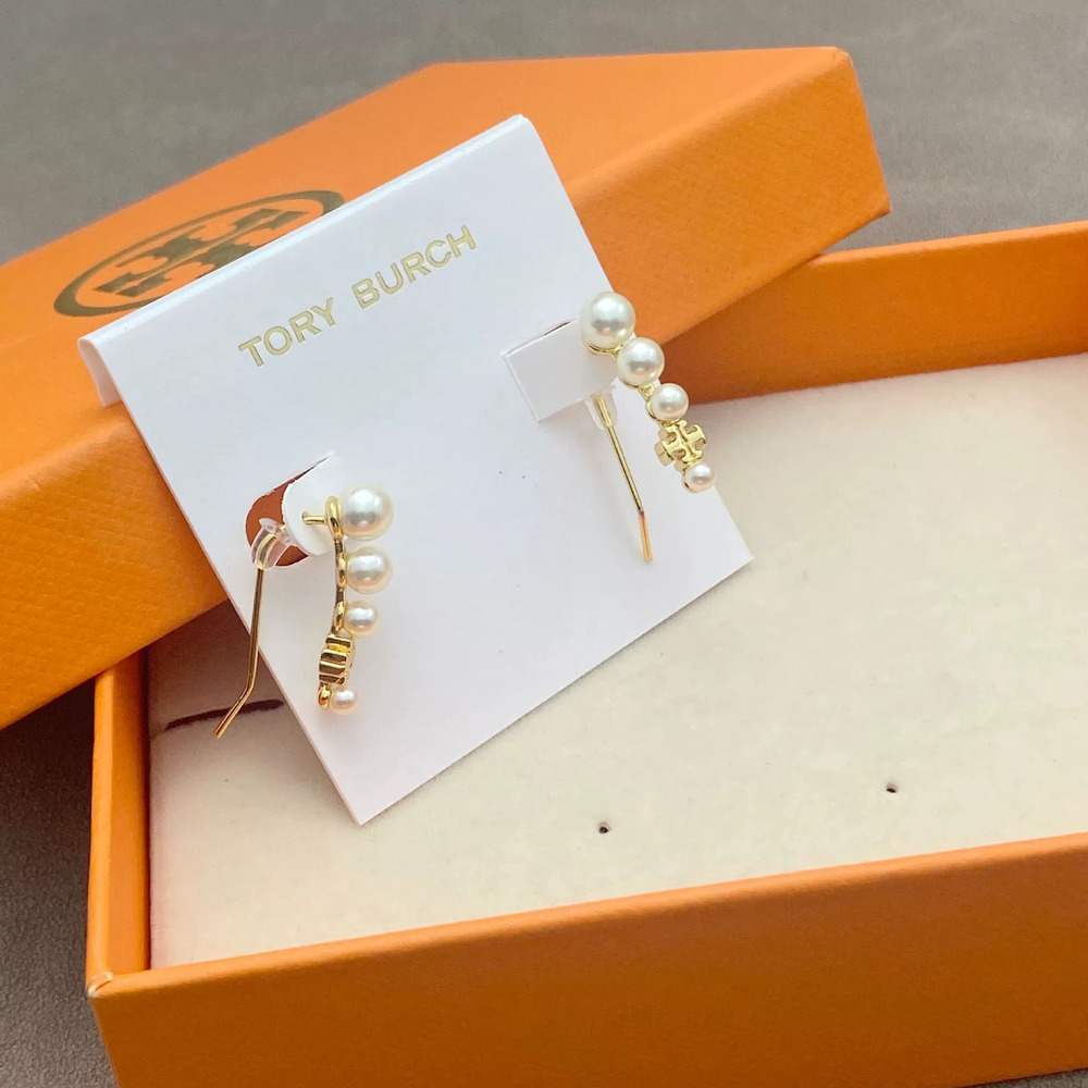 Tory Burch Pearl Star Gradient Arc Stud Earrings
